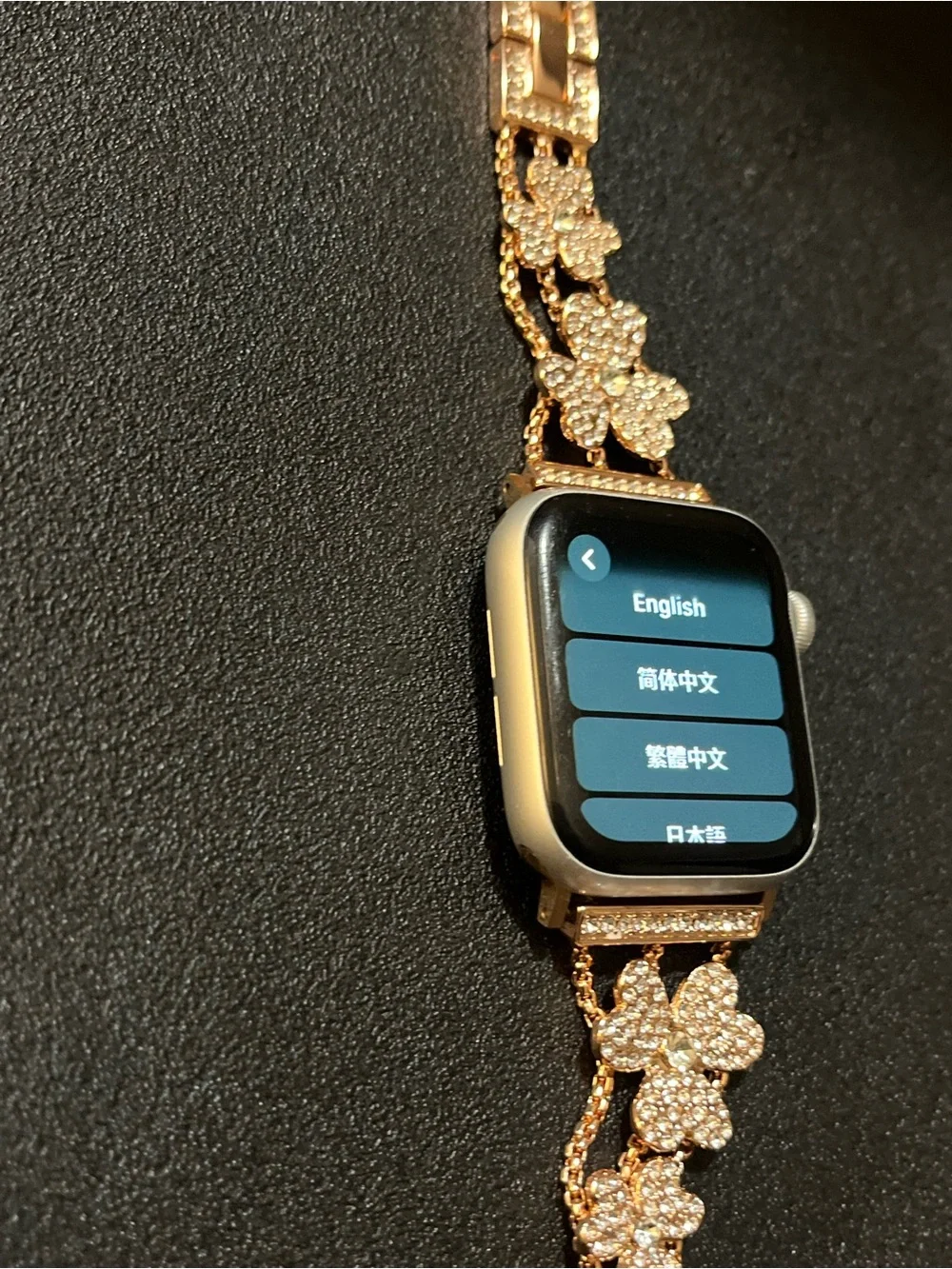 Apple Watch SE with Diamond Flower Bracelet Band - Rose Gold